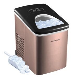 FRIGIDAIRE - Stainless Steel Countertop Ice Maker Machine with 26 lb Capacity | Ice Machine Makes 9 Cubes Every 7-15 Minutes | Portable Ice Maker for Countertop with Ice Shovel...